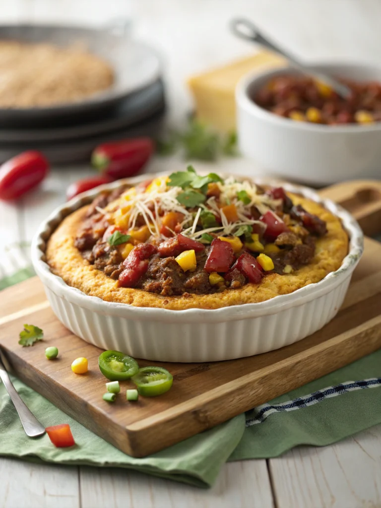 cornbread topped chilli pie chile madness recipe