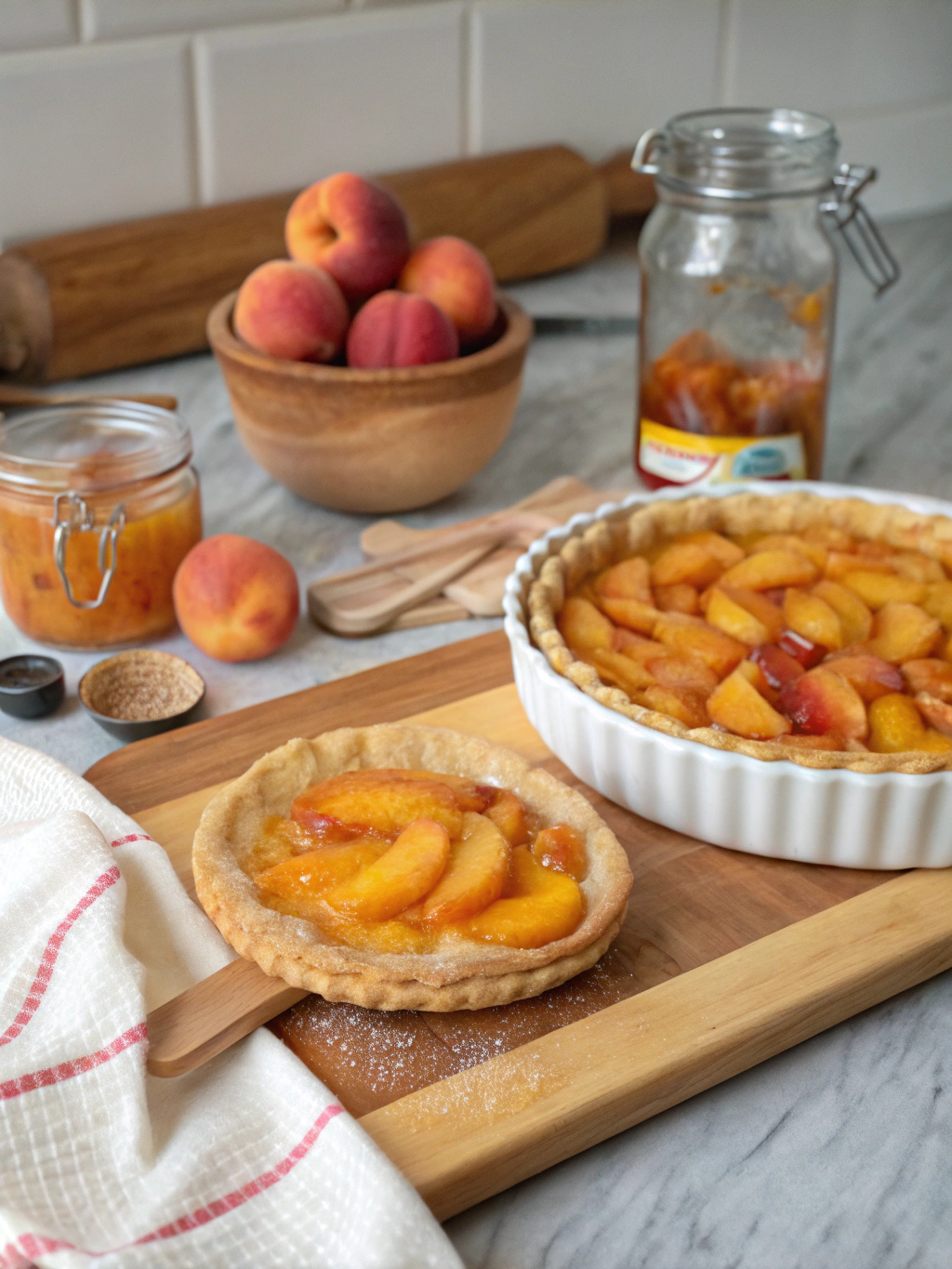 Ingredients for Peach Pie with Canned Peaches
